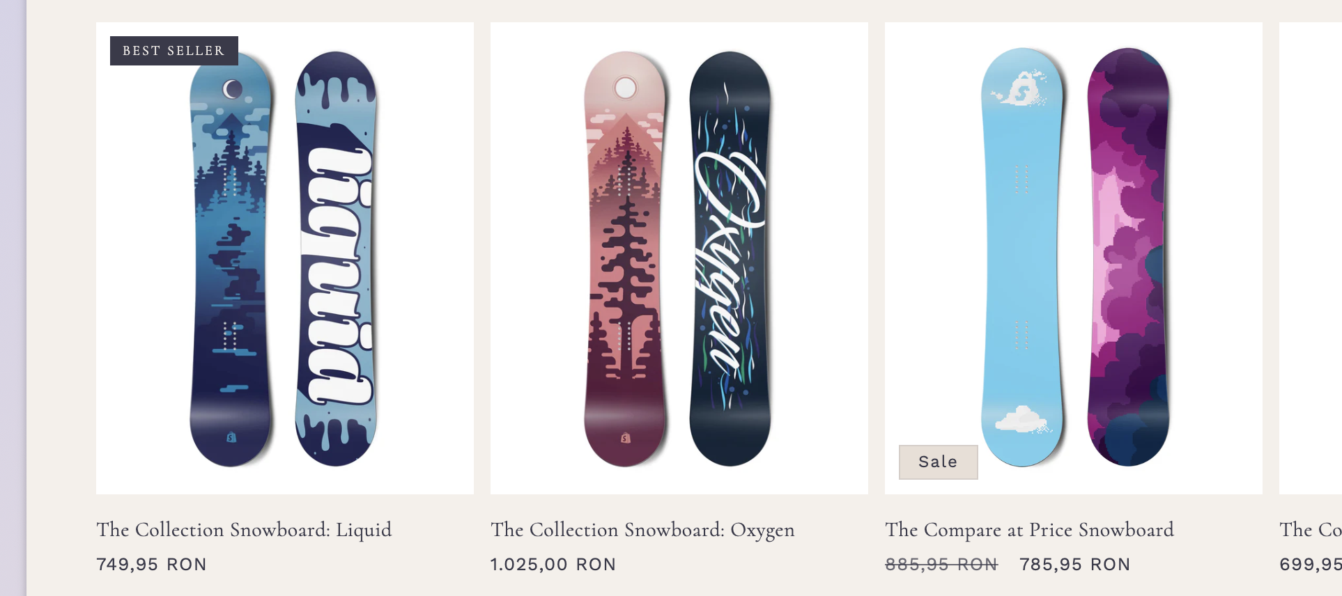 Collection page with Best Seller badge